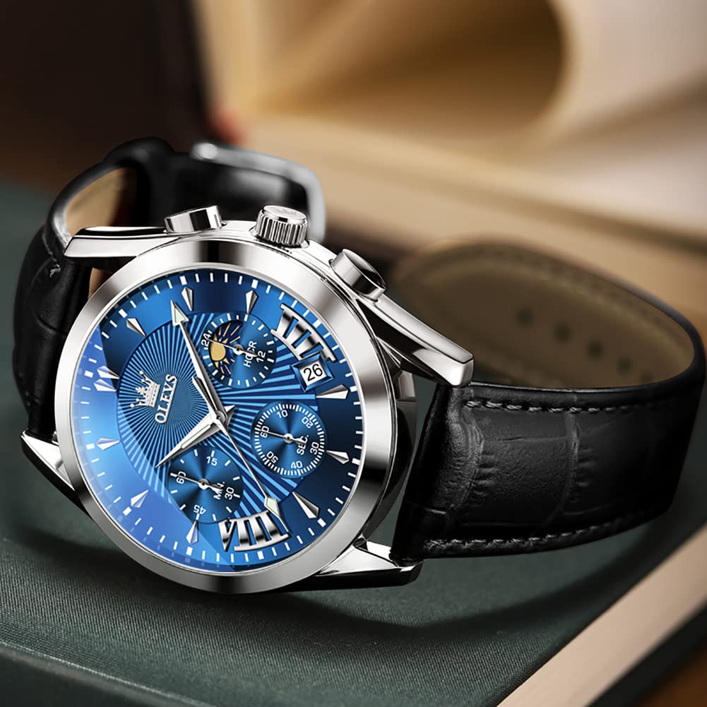 OLEVS Men's Business Wristwatch, Waterproof, Stylish, Stainless Steel Band, Quartz Movement, Analog, Casual, Father's Day Gift