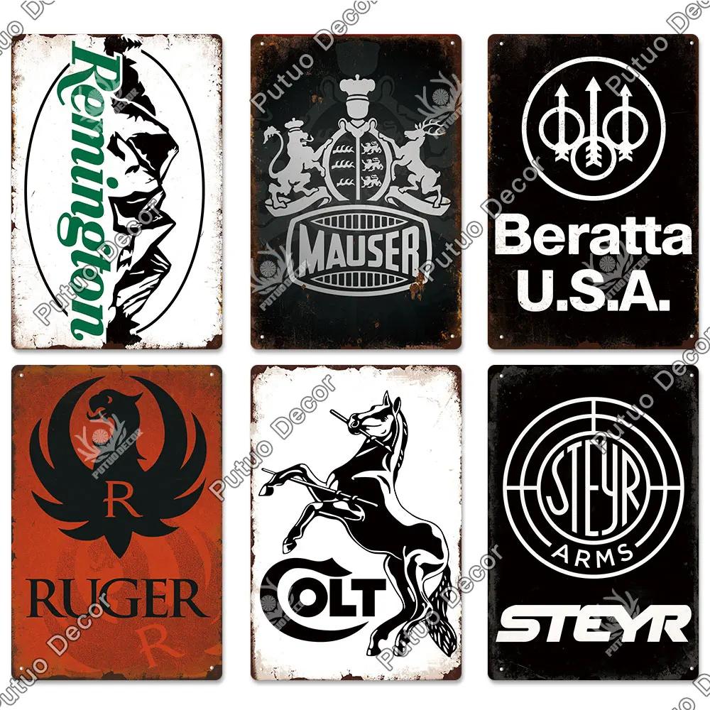 Putuo Decor Brand Poster Vintage Metal Tin Sign Plaque Plate for Garage Man Cave Gun Club Wall Decor Pistola Co2 Arma Metal