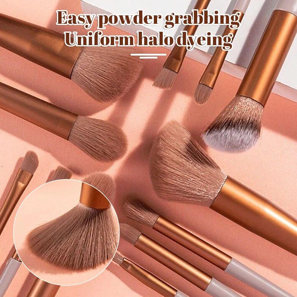 

13 PCS Makeup Brushes Set Eye Shadow Foundation Women Cosmetic Brush Eyeshadow Blush Beauty Soft Make Up Tools Bag