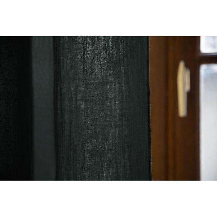 Adjustable Curtain + 8 Clip Rings "Gaia" 140 X 300 Cm "Cotton Gauze" Butterfly Effect - Gaia Fir Tree - 1 Adjustable Panel 140 X 300