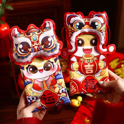 Cute Cloth Red Envelope Bag Creative 3D Dragon Shoulder Bag Cartoon Crossbody Capable Red Packet Child