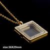 1pcs Alloy Pendant Magnet Locket Necklace Water Droplet Rectangle Heart Necklaces For Women Men DIY Photo Stainless Steel Chains