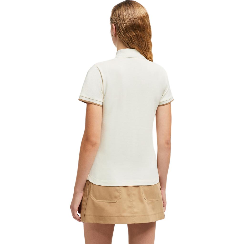 Moncler SS25 Solid Color Simple Comfortable Casual Short Sleeve Polo Shirt Women Polo Shirts White K1-093-8A00001-84720-034
