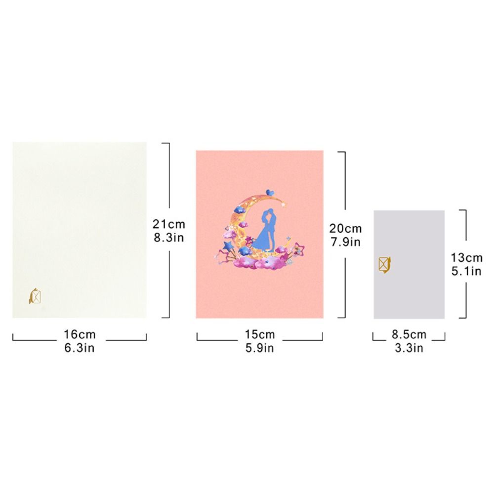 Romantic 3D Heart Tree Greeting Card Elegant Blessing Pop-Up Valentine's Day Cards with Envelope Folding Wedding Blessing Card