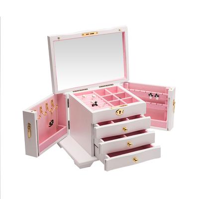Cajas Grandes de Madera para Almacenamiento de Joyas con Cerradura y Llave Cajas para Joyas Anillos Pendientes Pulseras Organizador