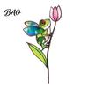 Colorful Yard Stakes Planter Insert Stake, Double-Sided, Flower Pot Decor Metal Garden Decorative Insect Animal Stake for Plant Pots Bed Decoration