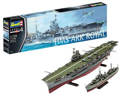 German Revell Royal Navy HMS Ark Royal Tribal Class Destroyer Plastic Model 05149 1/720 &