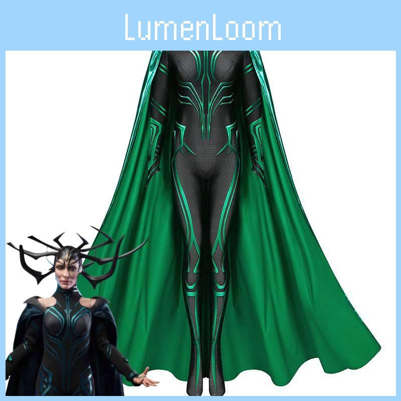 Thor3 Ragnarok Hela Body e Mantello per Adulti e Bambini Costume di Halloween Perfetto per il Gioco di Ruolo e le Esibizioni Teatrali