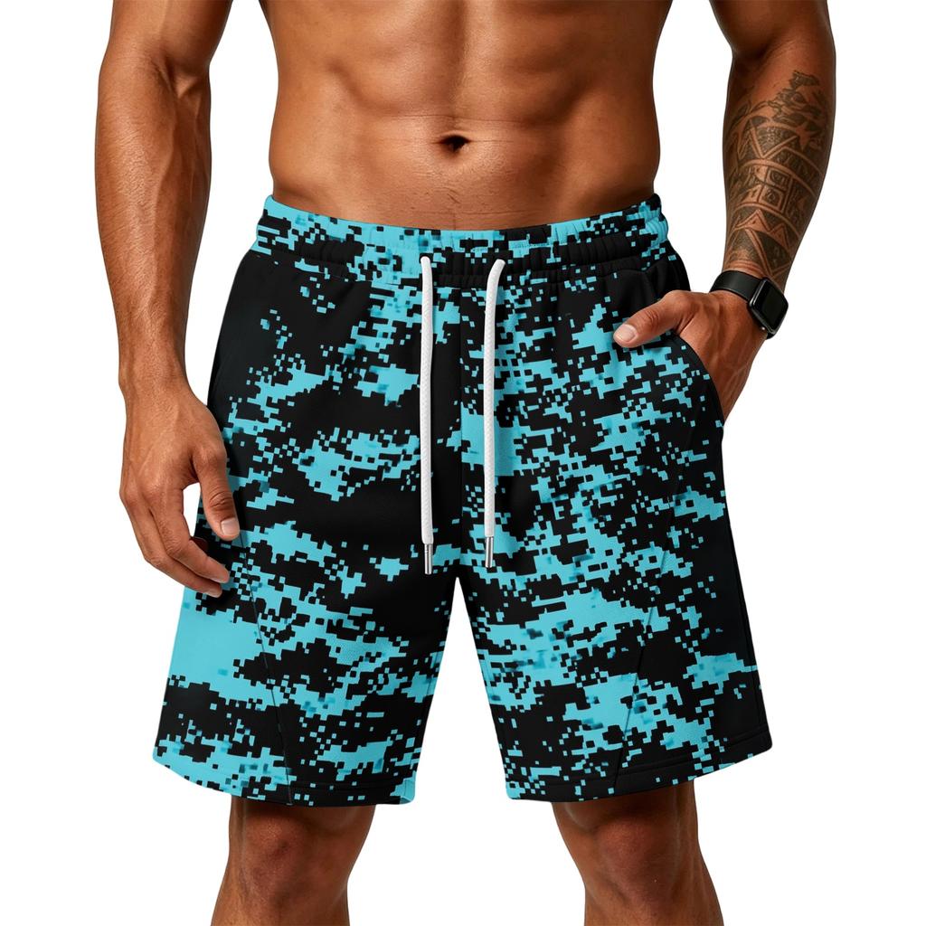 Men's Loose Fit Air Layer Athletic Shorts with Pockets Elastic Waistband Drawstring Gym Training Beach Casual Shorts