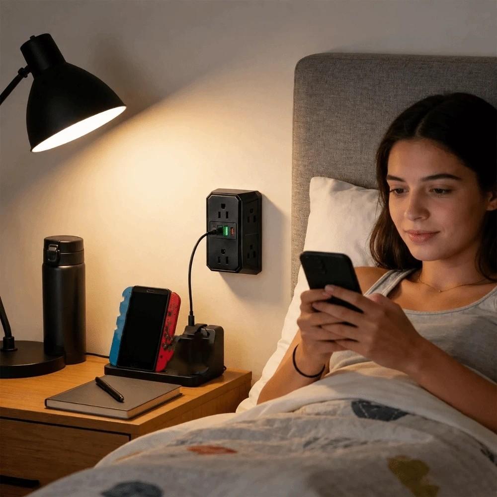 Flame-Retardant Material Multi Port Expander Multiple USB Ports USB Charger Socket for US Daily Use