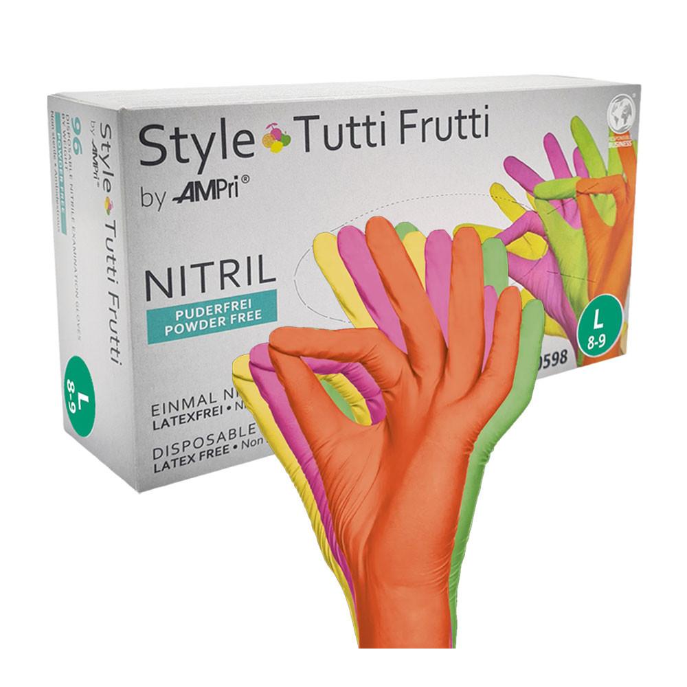 Nitrile Gloves Colorful Ampri Style Tutti Frutti 96 Pieces