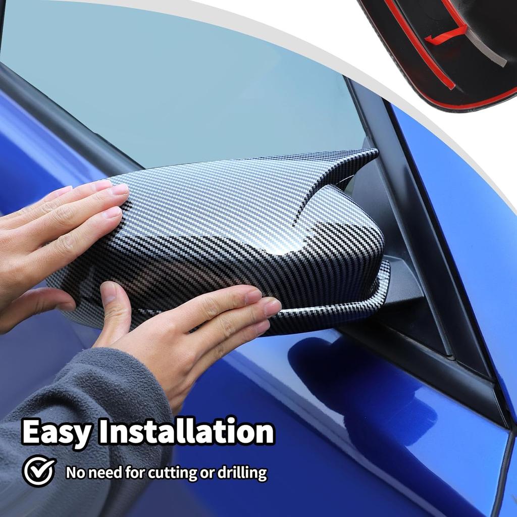 JWWY Side Mirror Cover Rearview Mirror Cover Replacement Decorative Mirror Cover Trim Fit for 2010-2025 Dodge Charger Exterior Accessories Carbon