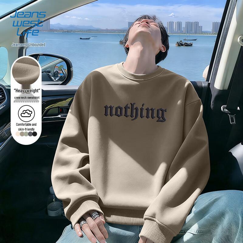 JEANSWEST LIFE Men s Heavyweight Crew Neck Sweatshirt L