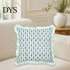 Cozy Living Room Decor Floral Throw Pillowcase with Lace Ruffle Trim, Decorative Soft Polyester Cushion Washable Protectors Cover, French Style Pillow