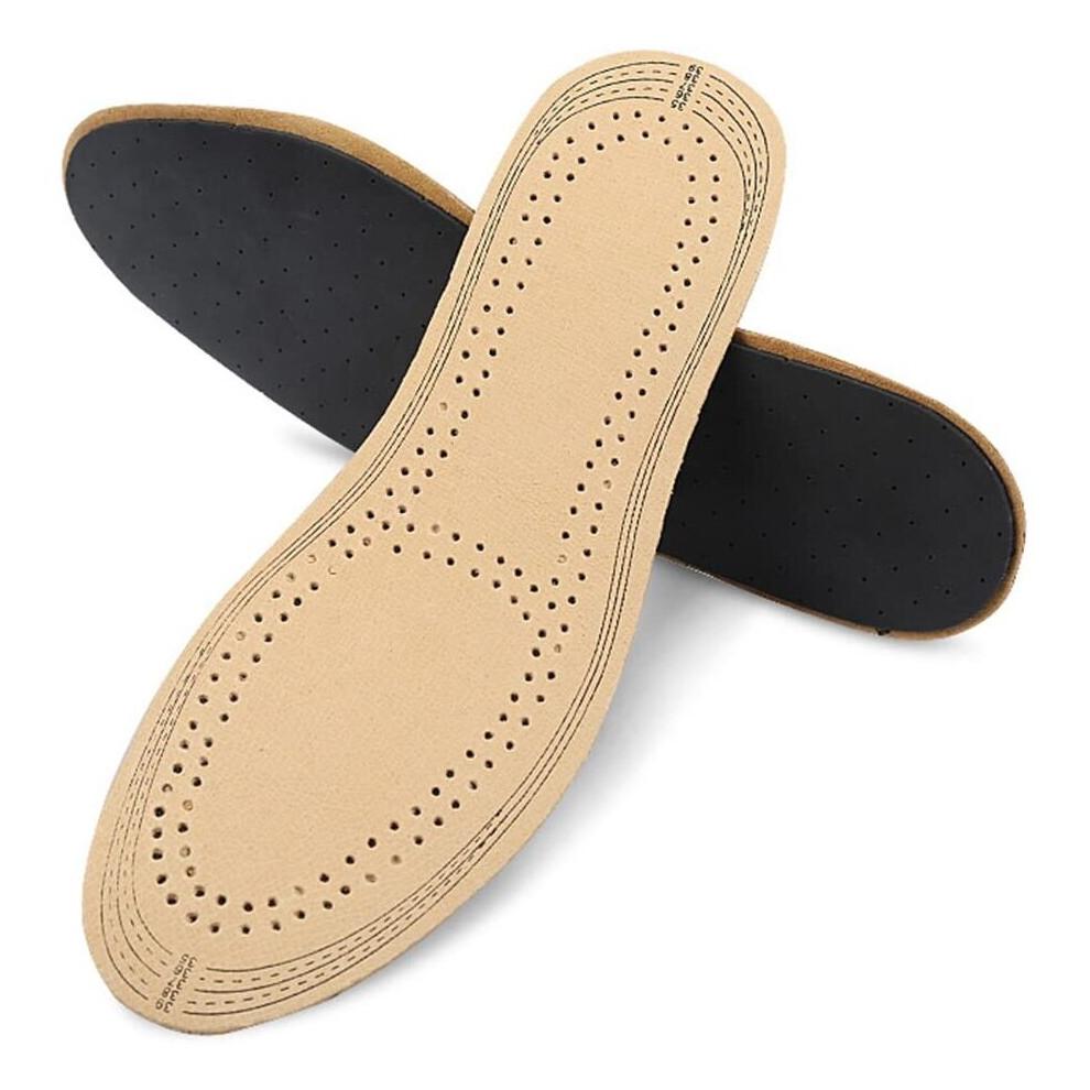 Healifty Ultra Thin Pigskin Leather Insoles Instantly Absorb Sweat Replacement Inner Soles Shoes Insole Pads for Women and Men's Shoes Size S
