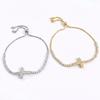 Adjustable Cross Bracelet Classic Elegant Fine Bangle Girl Gift Zircon Paved Bracelet  Gift