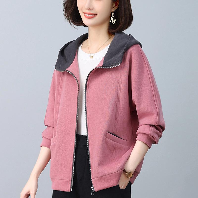 

Women s Loose Color Block Cardigan Hoodie, Autumn 2024 Fashion L зелёный