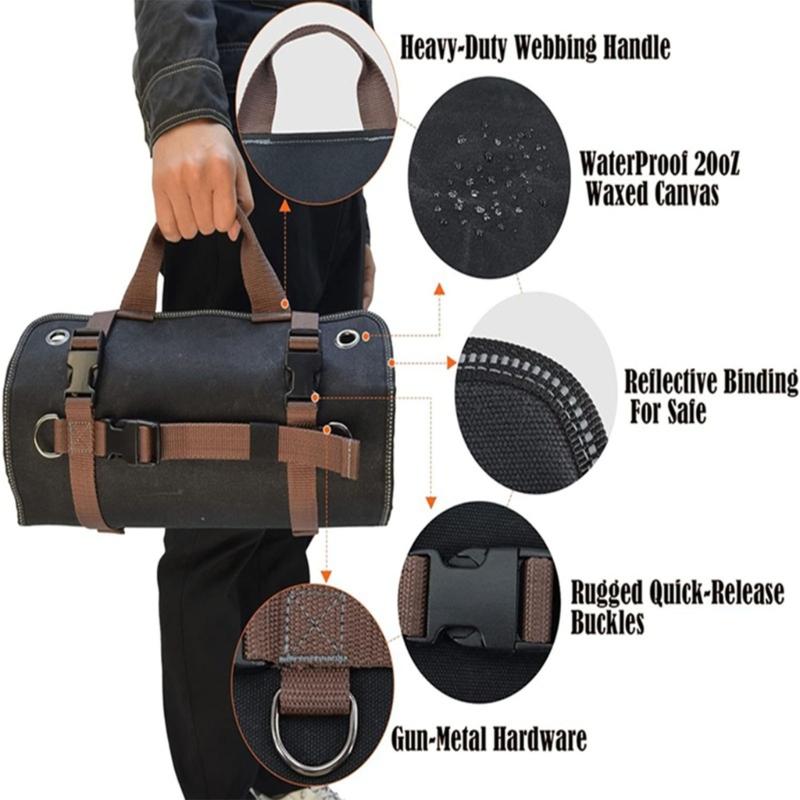 Multipurpose Large Capacity Tool Roll Up Bag with 15 Pockets for Mechanics and DIYer Enthusiasts Efficient Organization