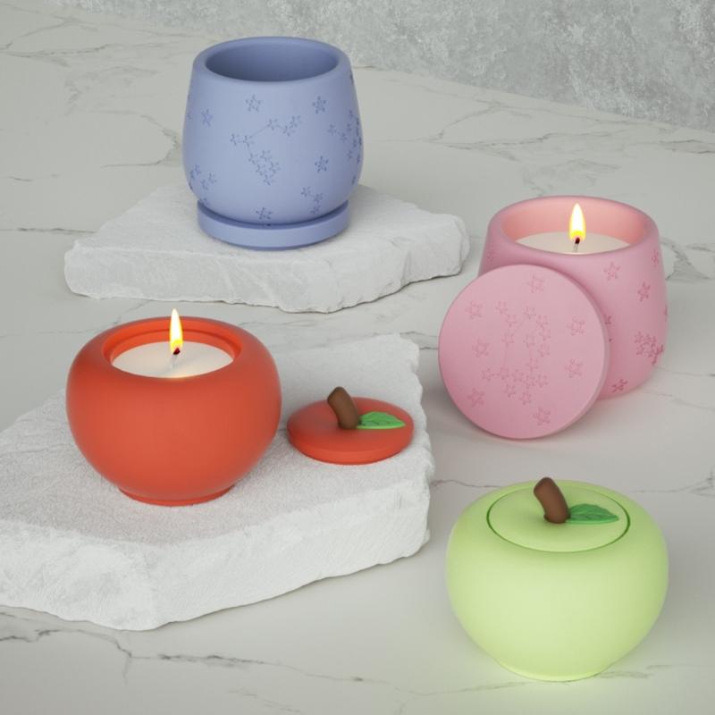 Schlangenfrucht Kerzenhalter Formen, Harzbehälter Formen mit Deckelformen zum Herstellen von Kerzengläsern, Schmuckkästchen, Teelichthaltern