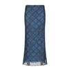 Printed Mesh Skirt for Women's Summer New Slim-fit Bow Long Skirt Low Waist Hip Skirt