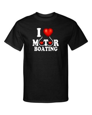 I Love Motor Boating I Heart Boobs Funny Adult Humor Graphic Tee Shirt T-Shirt Unisex T-Shirt