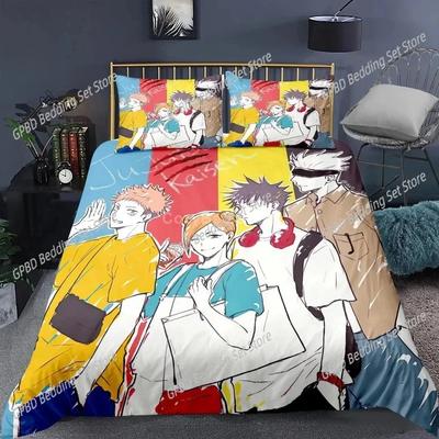 Jujutsu Kaisen Japan Famous Anime Bedding Set Bedroom Soft Modern Bedspreads Comefortable Duvet Cover Quilt Cover And Pillowcase