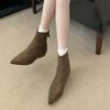 French Pointed Trouser Boots Two Wear Women's Boots 2025 Autumn and Winter New Short Boots Inner Fashion Boots