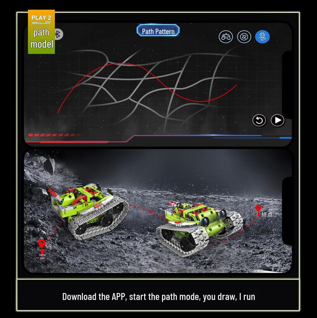 Programmable 5-in-1 Remote Control Moon Robot for Science Education, Compatible Building Blocks