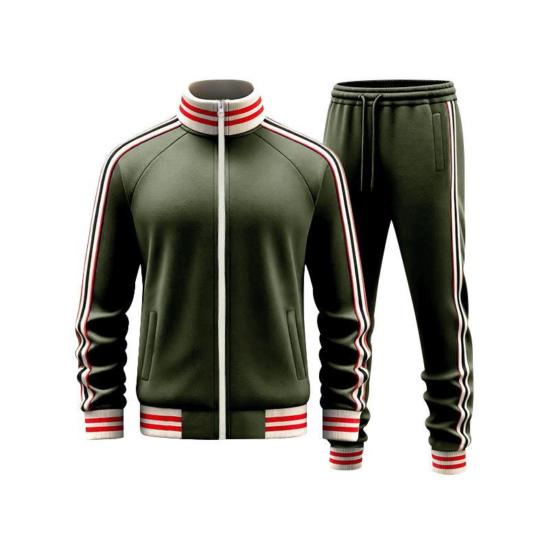 Autumn Heavy Loose and Simple Men's Trendy Sports Plus Velvet Casual Stand Collar Suit
