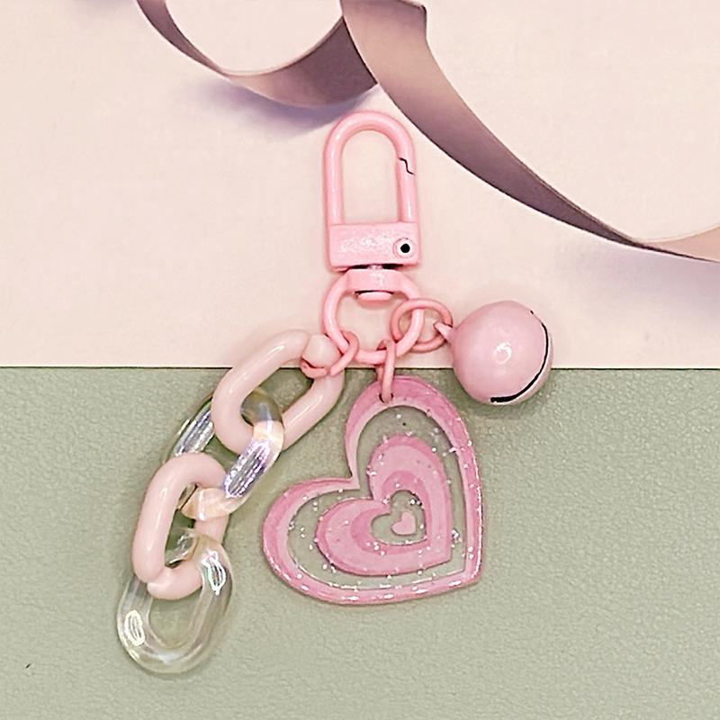 

1 шт. Подвеска креативная цепочка для ключей Love, сумка, подвесная бижутерия, двухслойный маленький свежий красочный брелок для автомобиля с колокольчиком