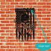 US Flag Electrician Skull Lineman Metal Sign Wall Decor