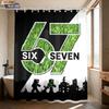1Pc Pixel Building Block Style 67 Print Waterproof Bathroom Privacy Hanging Curtain 12 Hooks Multiple Sizes Machine Washable