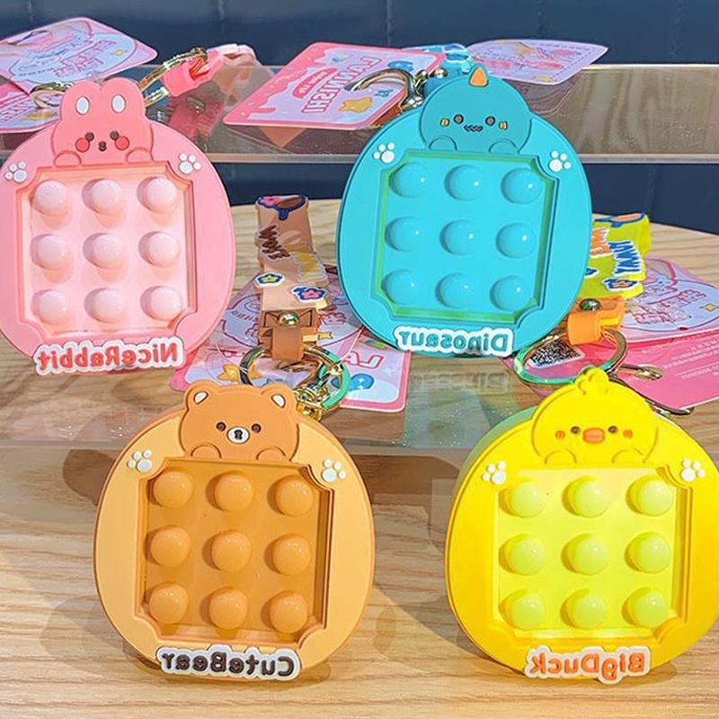 Cute Animals Fidget Toy Kneading Keychain Dinosaur Bear Rabbit Duck Keychain Pendant Adult Stress Reduction Toy