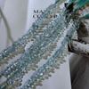 Faceted Natural Aquamarine Teardrop Beads (4x8mm, 18cm) for DIY Jewelry