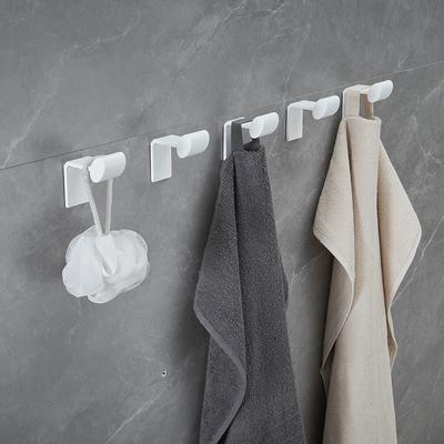 Tuqiu Robe Hook Nail Free White Clothes Hook Clothes Rack Hanger Towel Hanger Aluminum Kitchen Hook Door Hanger