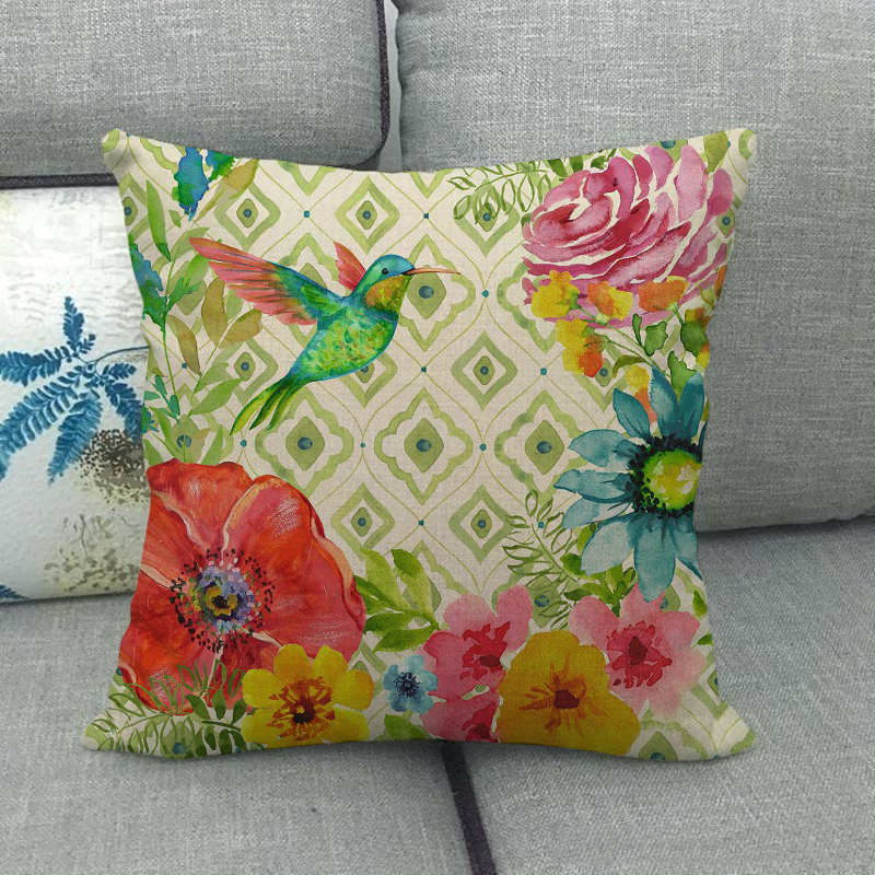 Nordic Floral Meanings Of Animals Digital Printing Short Plush Pillow Covers For Car Sofa Office Cushion Cover Home Goods