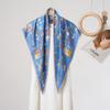 New Korean Version of Fashion Old Money Wind Triangle Scarf Versatile Sweet Shawl Skin-friendly Soft Imitation Silk Women's Triangle Silk Scarf