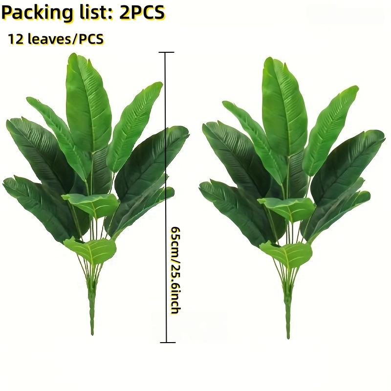 

2pcs Large Realistic Artificial Bird of Paradise Plants UV Resistant No Fade Fake Banana Leaf Palm Tree for All Season Decor