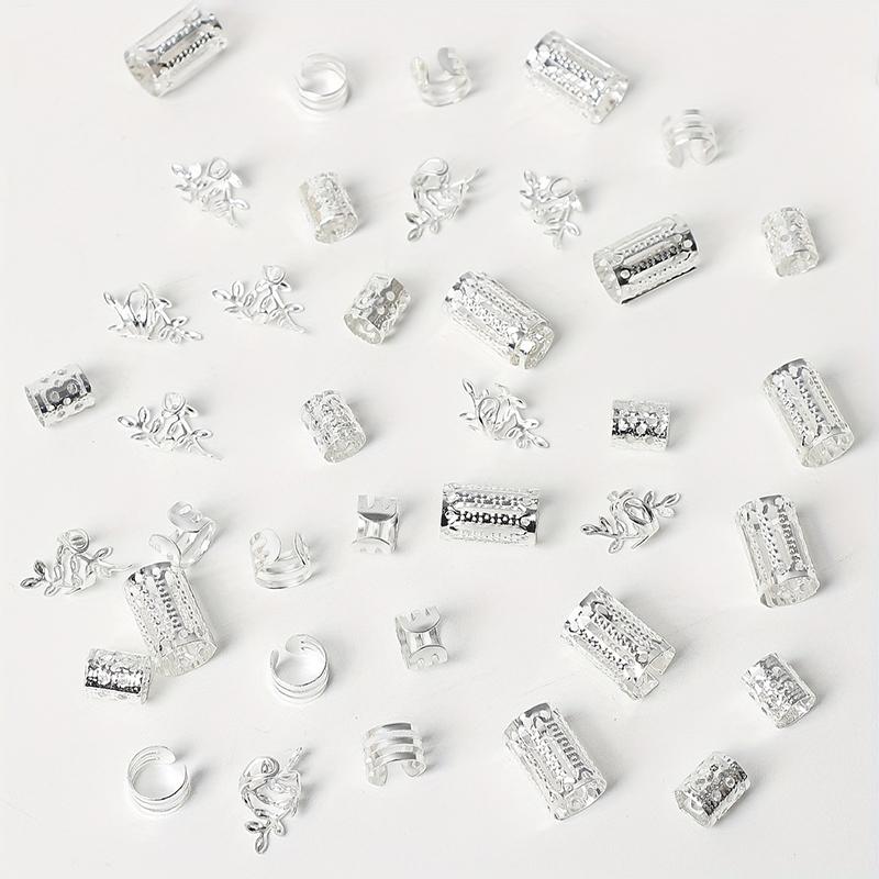 40Pcs/Set Vintage Gold Silver Hollow Hair Rings Iron Hair Cuff Hair Pins Loop Decor Hair Accessories Lock Hair Jewelry For Braid