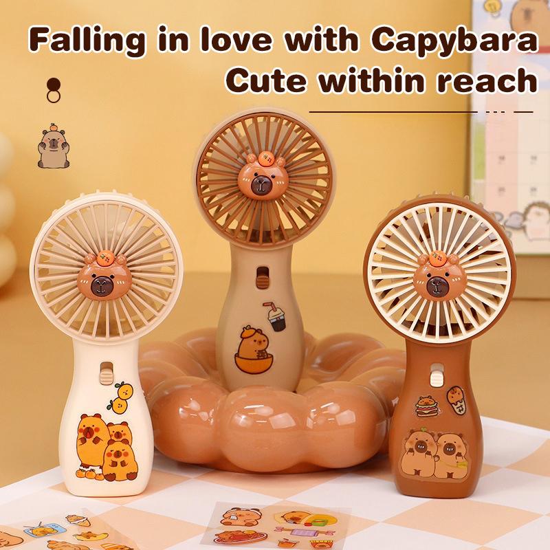 Cartoon Cute Capybara Fan High Quality Summer Portable Handheld Fan Mini Pocket Fan Rechargeable Desktop Fan Gifts