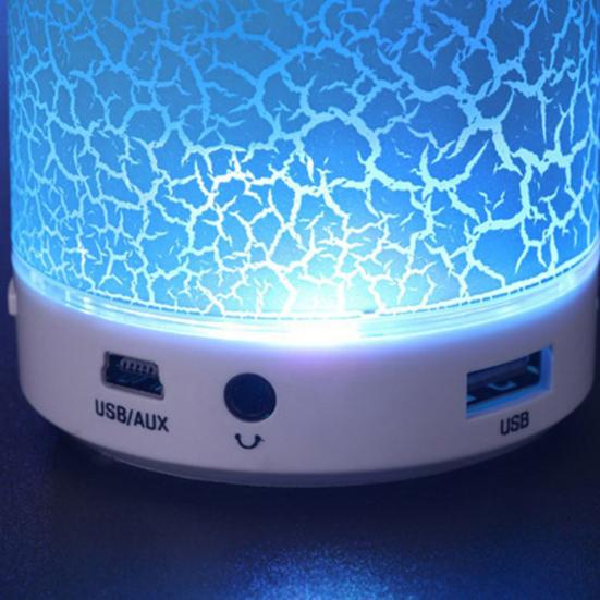 A9 Portable LED Light Crack Bluetooth-compatible Speaker U Disk TF Card Subwoofer Music Player for Phone