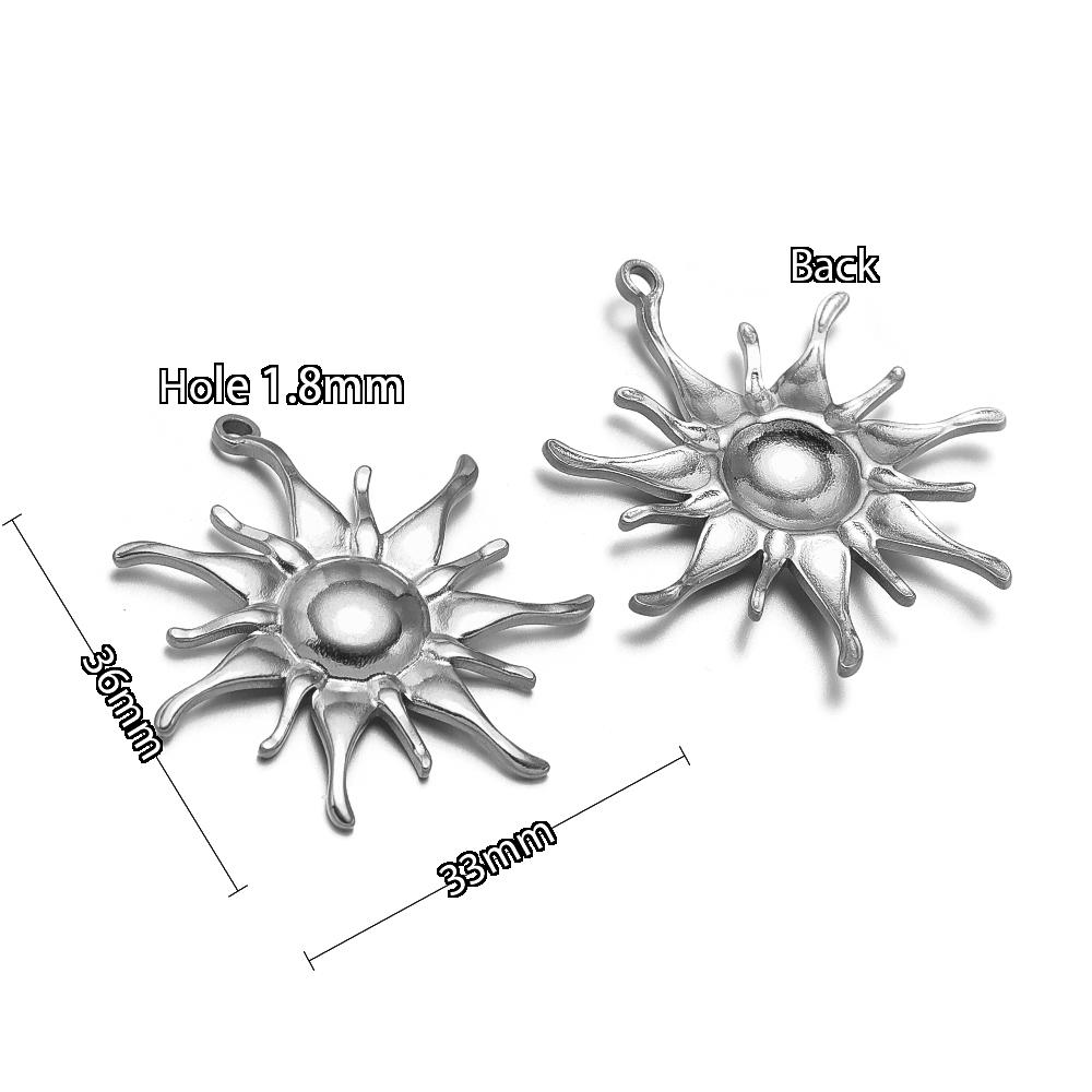 5Pcs Stainles Steel Face Sun Flower Gold Charms for DIY Hiphop Necklace Pendants Supplies Jewelry Findings Women Earrings Making