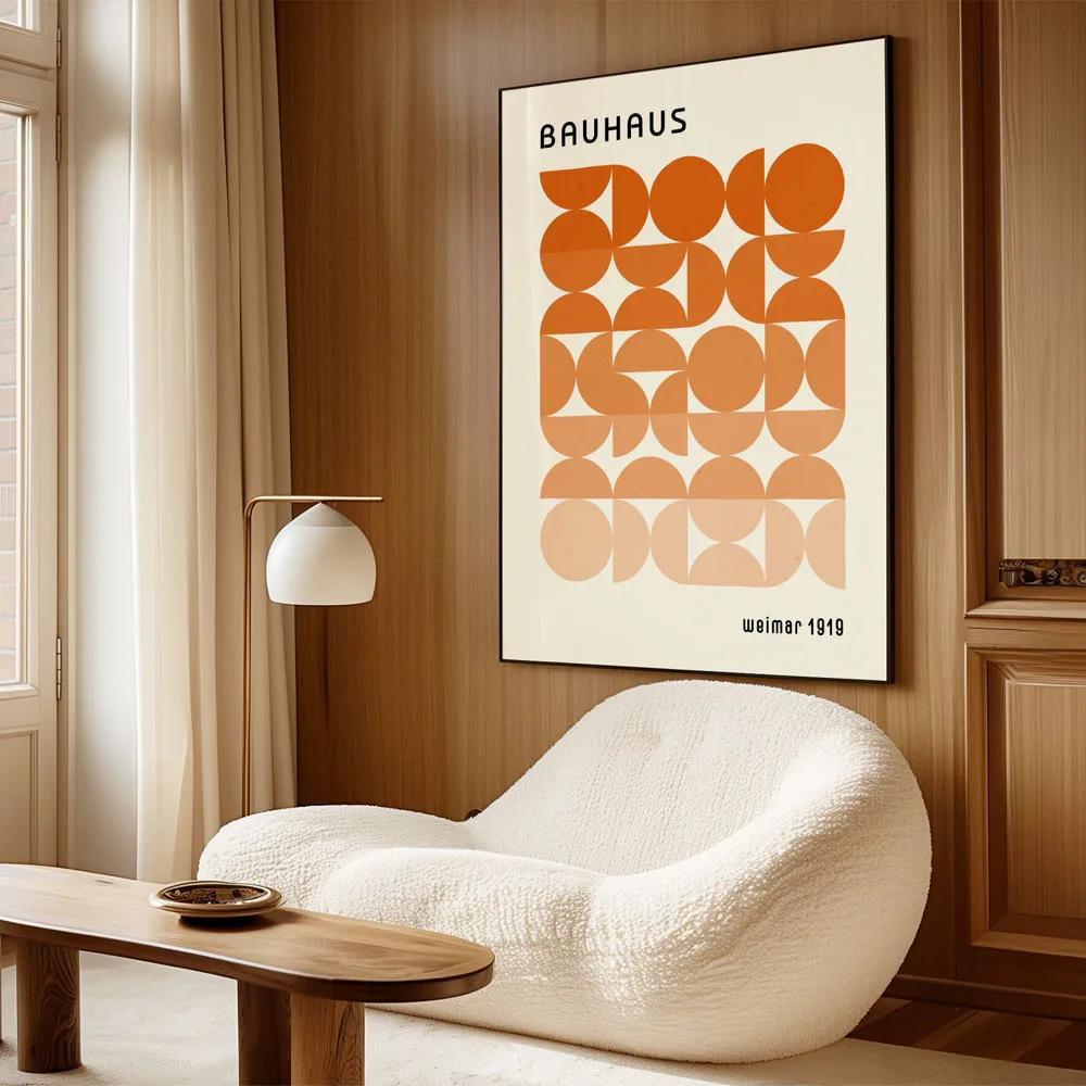 Modernist Bauhaus Geometric Canvas Poster Living Room Wall Art Retro Prints Mid Century Home Decorative Wall Art Painting