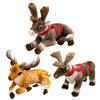 Deer Doll Plush Elk Figurine Christmas Reindeer Decoration with Golden Accents Festive Fairy Tale Christmas Decor