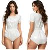 S-3XL Dames Lekvrij Eendelig Bodysuit Waterdichte Luierbroekje Korte Mouw Knopen in het Kruis Elastische Taille voor Zwemmen Adaptieve Kleding