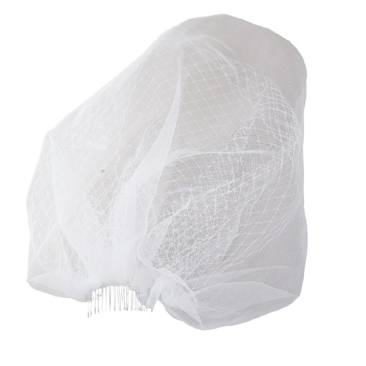 Graceful Style Wedding Veil Double Layer Netting Comfortable Hair Comb For Bride Ceremony