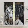 Zasłona z nadrukiem tygrysa do dekoracji domu - Kieszeń na karnisz, dekoracja okienna do sypialni, kuchni, salonu