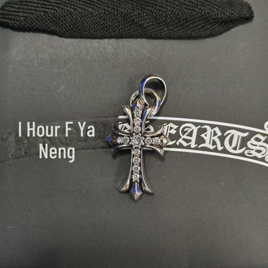 CH Kroko Pendant Collection: Trendy Thai Silver S925 Accessories for Men & Women - Retro Cross, Sword, Hexagram, Bullet Designs