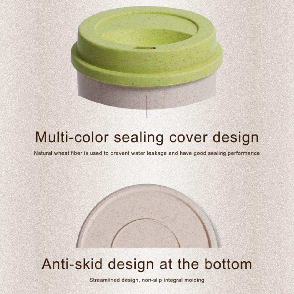 Camping Picnic Eco-friendly Travel with Lid Wheat Straw Tumbler Cup Coffee Mug Tea Cup Drinkware