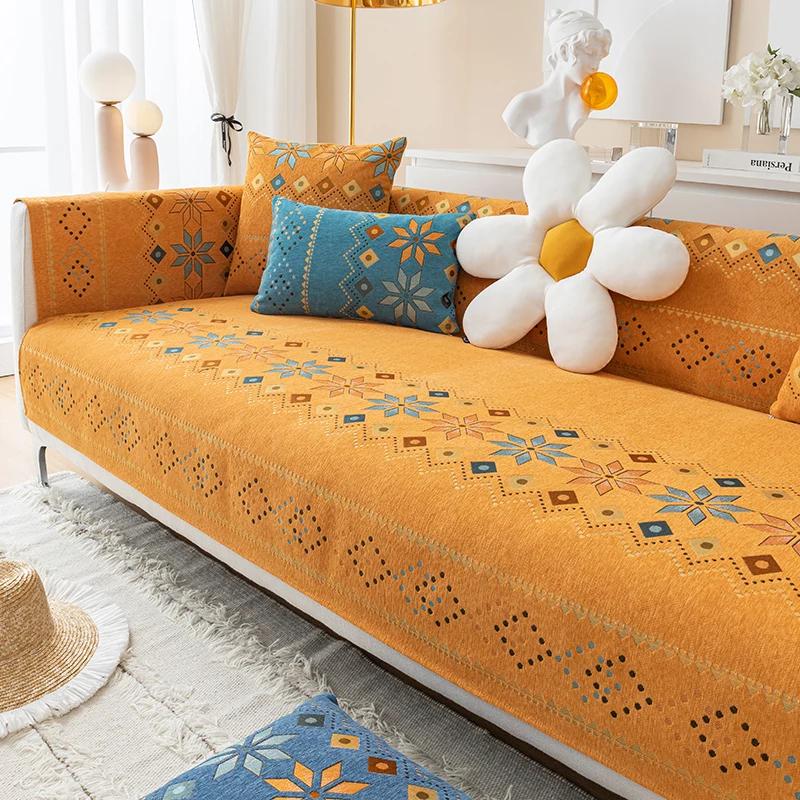 

Bohemia Диван Полотенце Подушка Синель Чехол для Дивана Универсальный Нескользящий Чехол Для Дивана Полотенца Защитник Для Мебели Гостиной 70x70